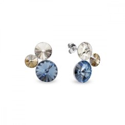 Strieborné náušnice modrozlaté sa Swarovski Elements Sweetie K11223N