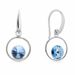 Náušnice modré sa Swarovski Elements Fame KWOM1122SS29LS Light Sapphire