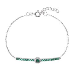 Strieborný náramok so zelenými zirkónmi 13116.3 emerald