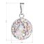 Stříbrný přívěsek s krystaly Swarovski mix barev kulatý 34225.3 Magic Rose