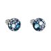 Stříbrné náušnice pecka s krystaly Swarovski modré kulaté 31336.3 Blue Style