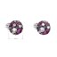 Strieborné náušnice pecka s kryštálmi Swarovski fialové okrúhle 31336.3 Dark Amethyst