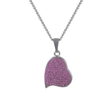 Náhrdelník ružový so Swarovski Elements srdce Rose