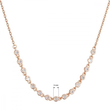 Pozlátený strieborný ROSE náhrdelník s malými zirkónmi 12094.1 crystal