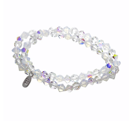 Navliekaný náramok na dve omotania z korálikov Swarovski AB