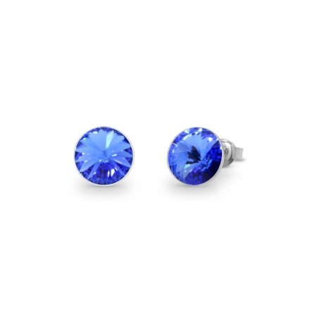 Náušnice Rivoli so Swarovski Elements Sweet Candy Studs K1122SS47SA Sapphire 10 mm