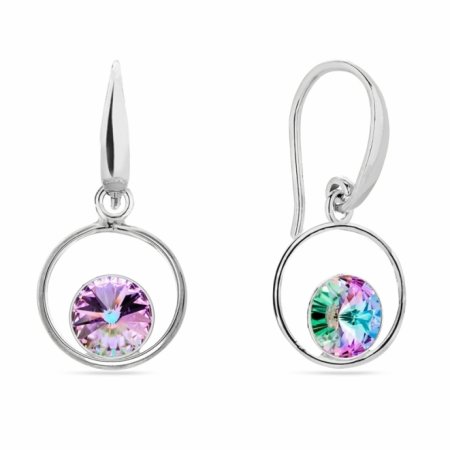 Náušnice fialové sa Swarovski Elements Fame KWOM1122SS29VL Vitrail Light