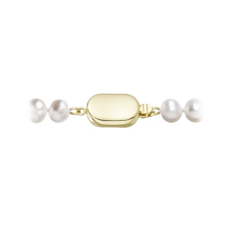 Perlový náhrdelník z říčních perel se zapínáním ze 14 karátového zlata 922001.1/9269A bílý