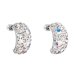Stříbrné náušnice visací s krystaly Swarovski ab efekt půlkruh 31164.2 AB