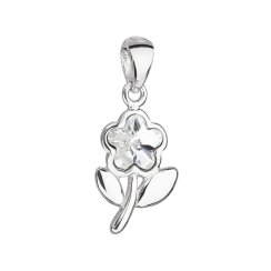 Strieborný prívesok s kryštálom Swarovski biela kytička 34239.1 Krystal
