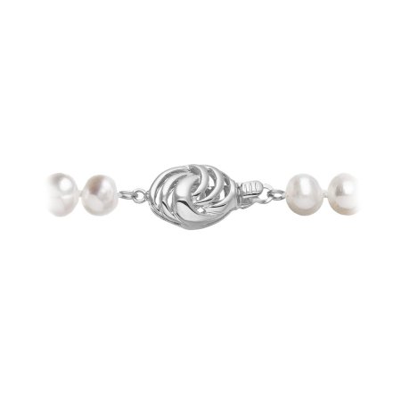 Perlový náhrdelník z riečnych perál so zapínaním z bieleho 14 karátového zlata 822001.1/9265B biely