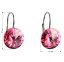 Strieborné náušnice visiace s kryštálmi Swarovski ružové okrúhle 31106.3 Rose