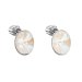 Strieborné náušnice pecka s kryštálmi Swarovski biely ovál 31274.4 Light Grey Delite