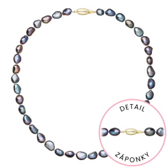 Perlový náhrdelník z riečnych perál so zapínaním zo 14 karátového zlata 922027.3/9271A peacock