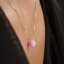 Strieborný náhrdelník so syntetickým opálom ružový okrúhly 12044.3 Pink s. Opal