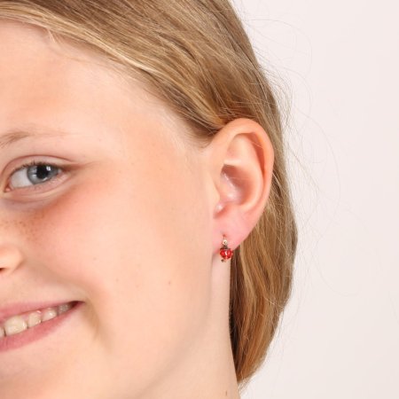 Zlaté 14 karátové detské náušnice lienky 91A00072