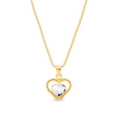 Náhrdelník pozlacený se Swarovski Elements Sweetheart NMG28086C Krystal