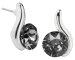 Náušnice se Swarovski Elements stříbrno šedá vlnka Silver Night
