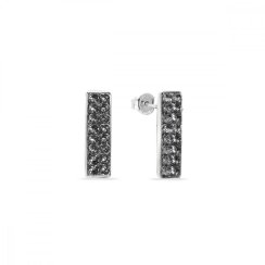 Náušnice šedé se Swarovski Elements Radiance KFMP1SN Silver Night