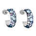 Stříbrné náušnice kruhy s krystaly Swarovski modrý půlkruh 31118.3 Blue Style