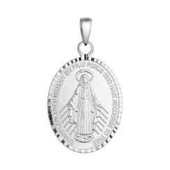 Stříbrný přívěsek madailon Madonka 64089