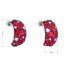 Stříbrné náušnice visací s krystaly Swarovski červené půlkruh 31164.3 Cherry