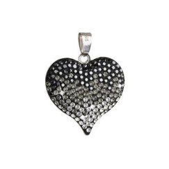 Přívěsek se Swarovski Elements srdce 34074.3 Jet