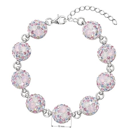 Strieborný náramok so Swarovski kryštálmi ružový 33048.3 Magic Rose