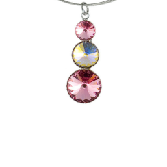 Náhrdelník ružový Rivoli so Swarovski Elements s tromi kameňmi Light Rose