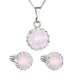 Súprava šperkov s kryštálmi Swarovski náušnice, retiazka a prívesok ružové opálové okrúhle 39352.7