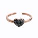Stříbrný pozlacený prsten tmavě šedé srdíčko se Swarovski Elements Hematite 6mm
