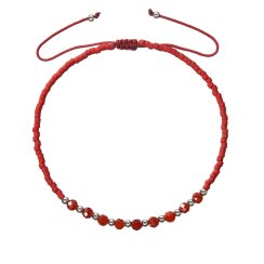 Textilné Miyuki náramok červený achát 13037.3 red