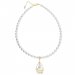 Strieborný pozlátený náhrdelník biely perlový Caresse NFG5843W6W White Pearl