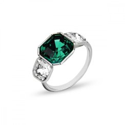 Prsteň zelený sa Swarovski Elements Imperial Trio P44803EMC Emerald