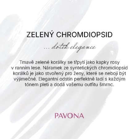 Náhrdelník se zelenými syntetickými kameny 42012.3 ocel