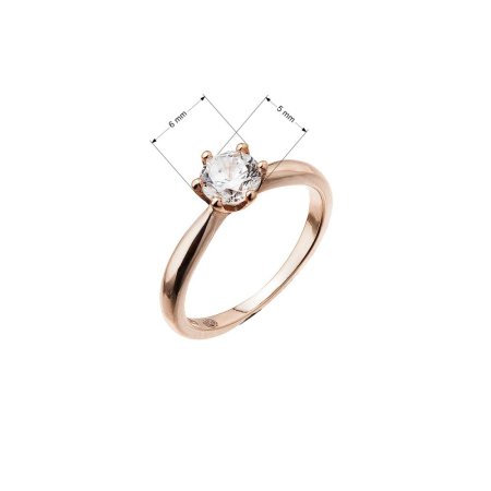 Pozlátený strieborný prsteň s jemným zirkónom 15014.1 rose gold