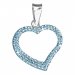 Stříbrný přívěsek s krystaly Swarovski modré srdce 34093.3 Aqua