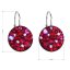 Stříbrné náušnice visací s krystaly Swarovski červené kulaté 31176.3 Cherry