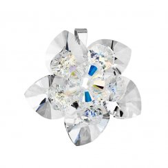 Stříbrný přívěsek s krystalem Swarovski bílá květina 34072.1 Krystal