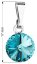 Přívěsek Rivoli se Swarovski Elements Light Turquoise 8 mm