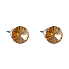 Náušnice Rivoli se Swarovski Elements Light Topaz 8 mm