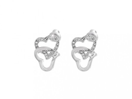 Náušnice čiré se Swarovski Elements srdce Krystal