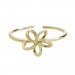 Strieborný prsteň v zlatej farbe s motívom kvety