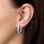 Stříbrné náušnice kruhy s krystaly Swarovski bílý kruh 31132.1