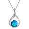 Stříbrný náhrdelník se syntetickým opálem modrá kapka 12045.3 Blue s. Opal