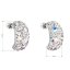Strieborné náušnice visiace s kryštálmi Swarovski ab efekt polkruh 31164.2 AB