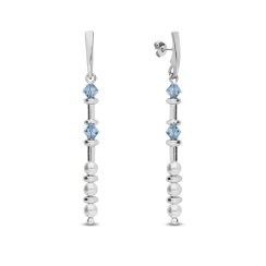 Strieborné náušnice modré so Swarovski Elements Clematis K58105328WAQ Aqua