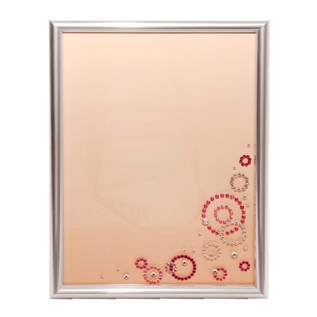 Stříbrný fotorámeček se Swarovski Elements růžový EL-10910