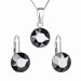 Sada šperkov s kryštálmi Swarovski náušnice, retiazka a prívesok čierne okrúhle 39140.5 Hematite