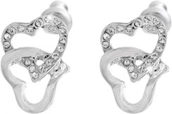 Náušnice čiré se Swarovski Elements srdce Krystal